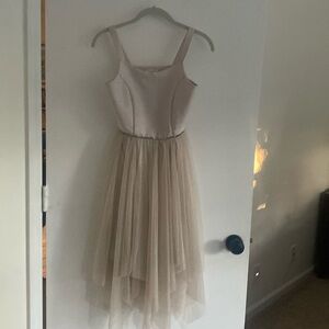 Cat & Jack Shimmering Beige Layered Dress (Size L)